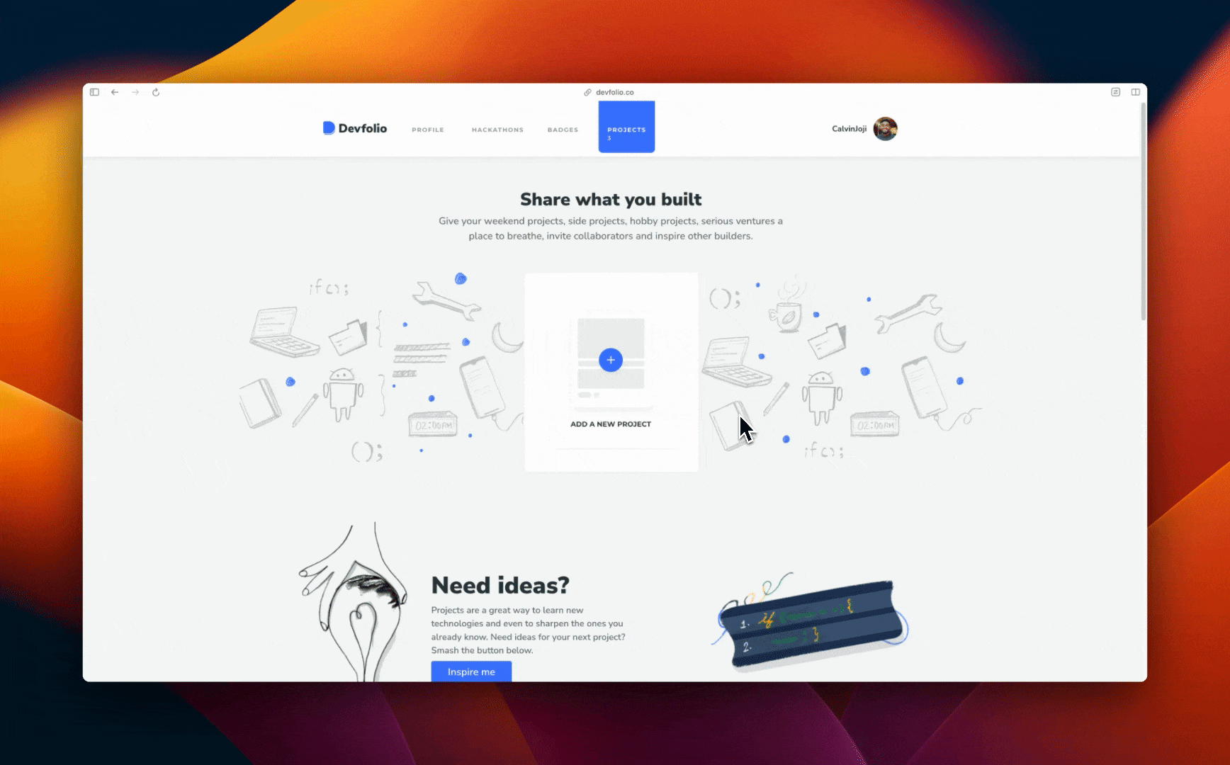 Share your project or check stats