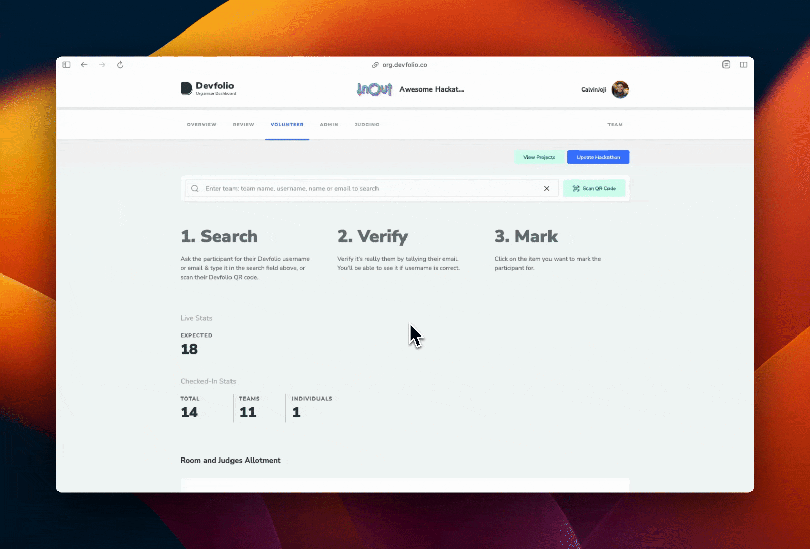Check-in by name