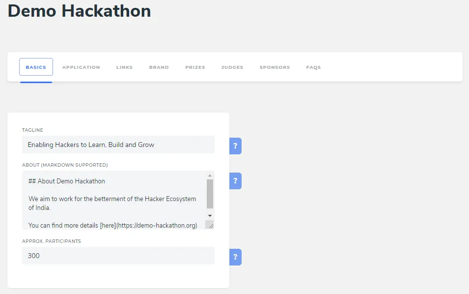 Update your Hackathon Details