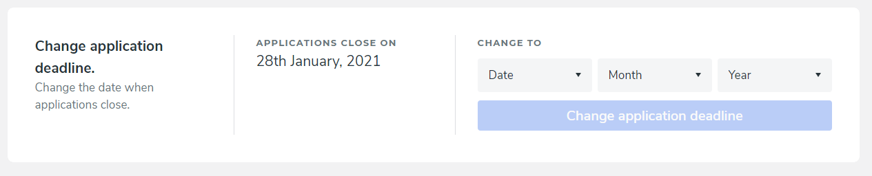 Change Application Deadline