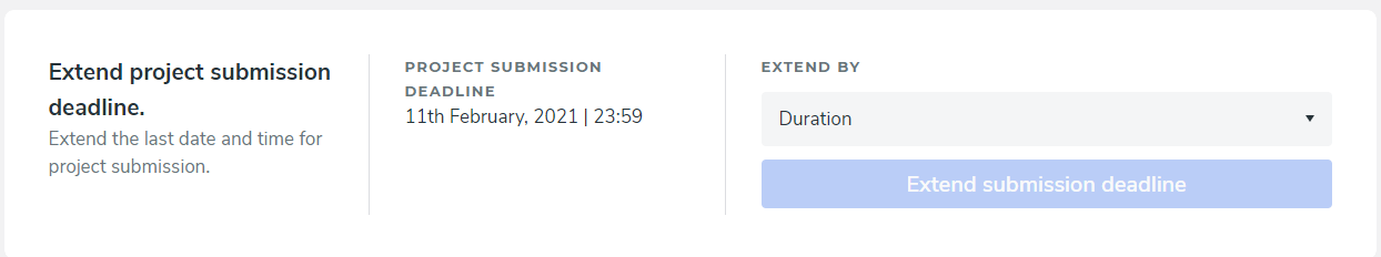 Extend Project Deadline