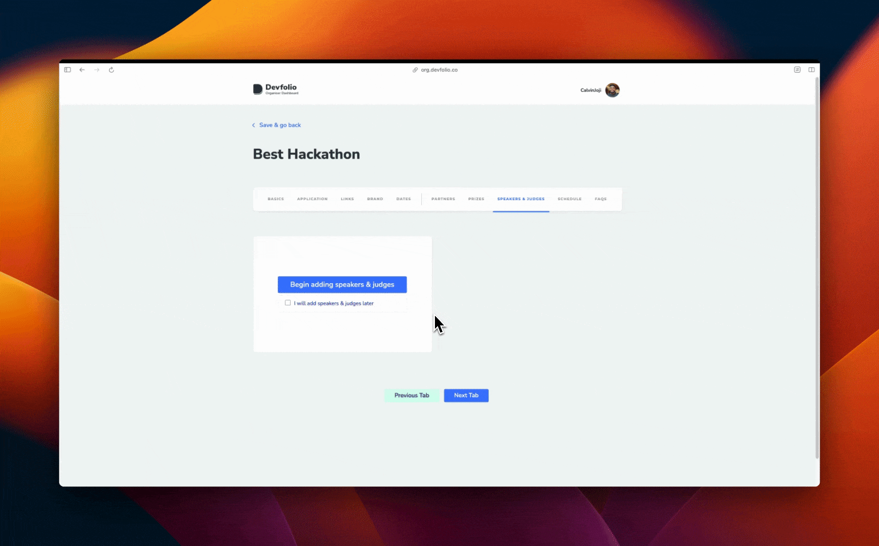 Add Judges UI
