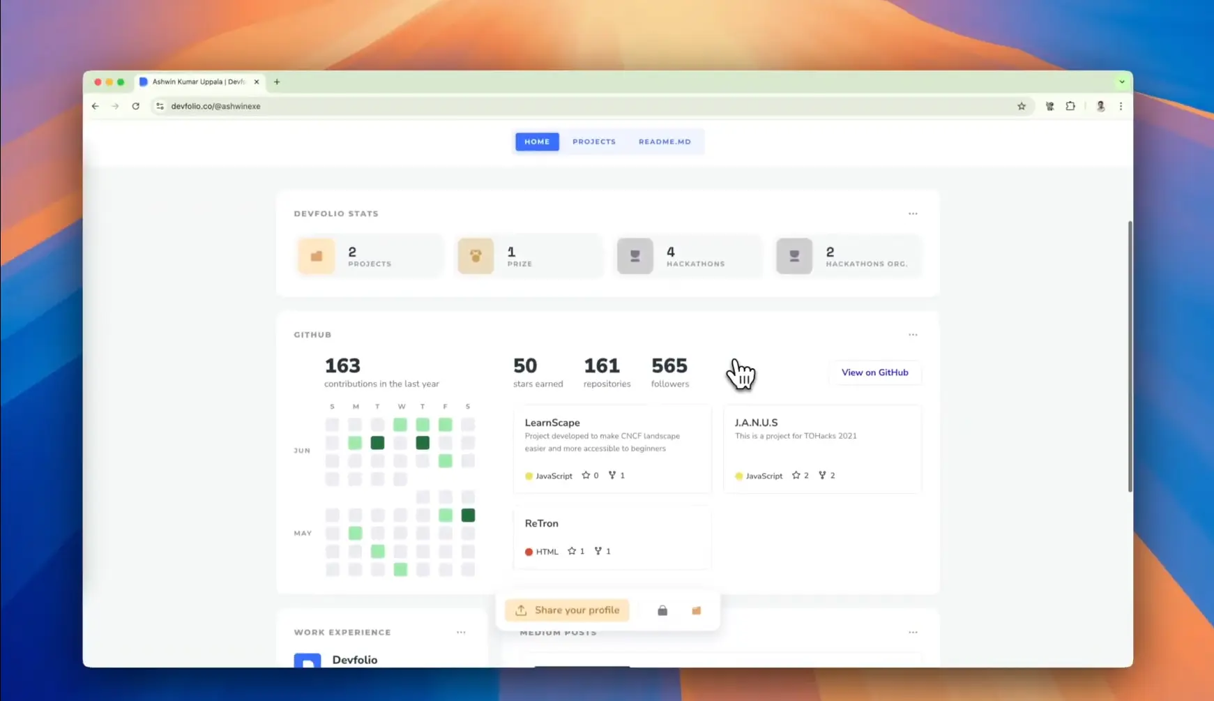 GitHub activity stats